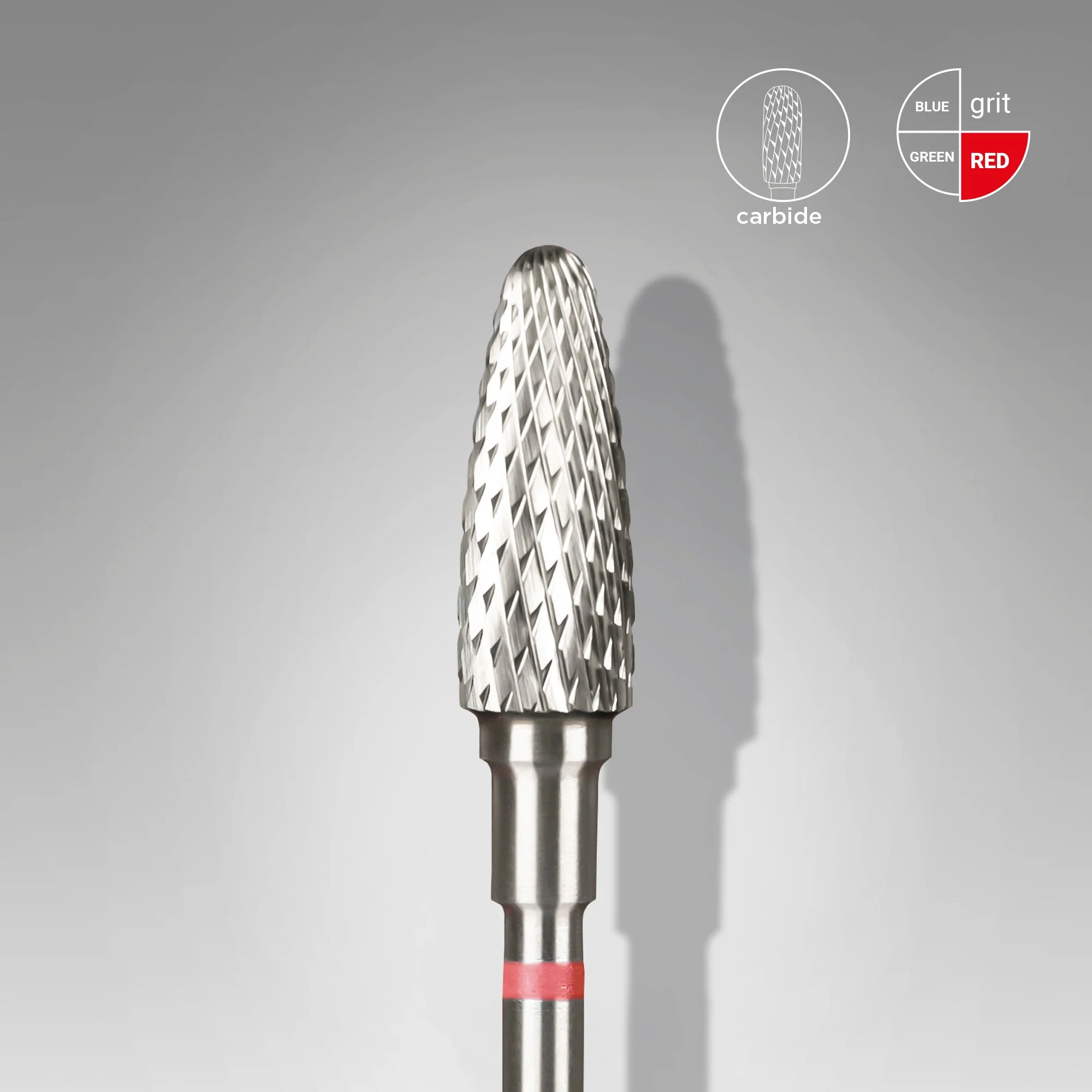STALEKS EXPERT Carbide nail drill bit corn red, head diameter 5 mm, working part 13 mm