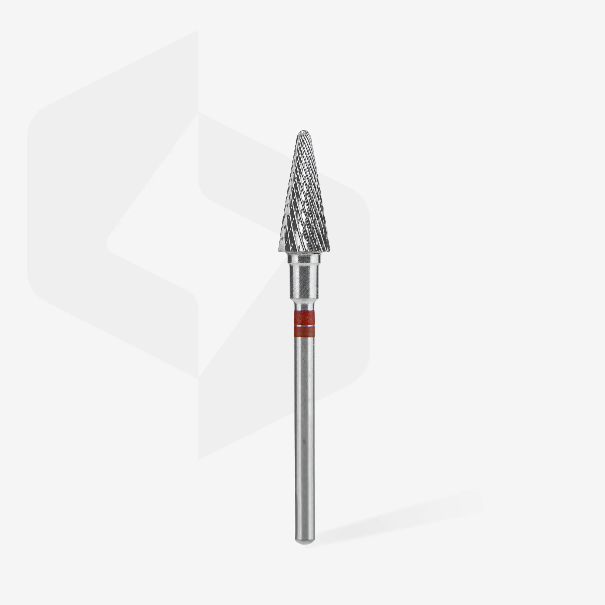 STALEKS EXPERT Carbide nail drill bit for left-handed users cone red, head diameter 6 mm, working part 14 mm - Image 2