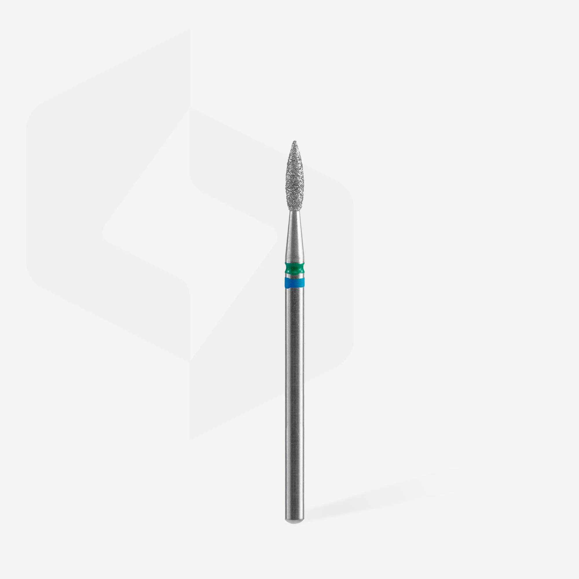 STALEKS EXPERT Diamond nail drill bit DUO pointed flame blue-green, head diameter 2,1 mm, working part 8 mm - Image 3