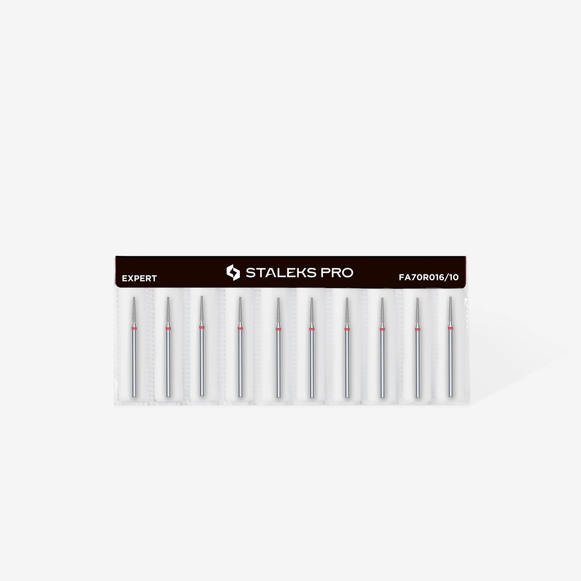 STALEKS EXPERT Diamond nail drill bit frustum red, head diameter 1,6 mm, working part 10 mm - Image 3