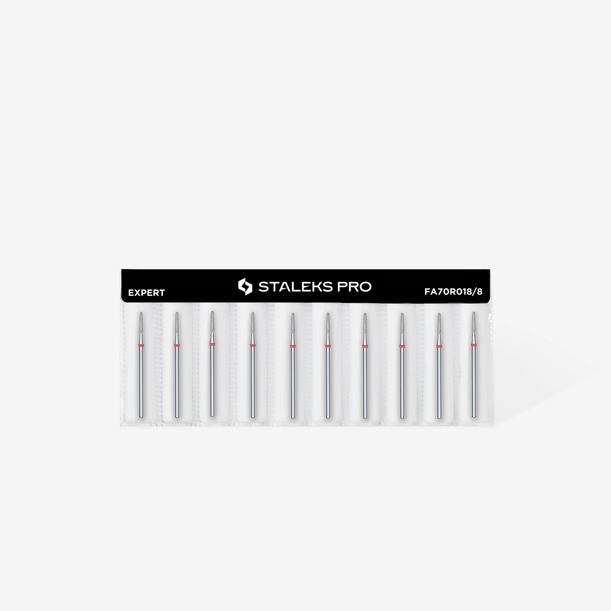 STALEKS EXPERT Diamond nail drill bit frustum red, head diameter 1,8 mm, working part 8 mm - Image 3