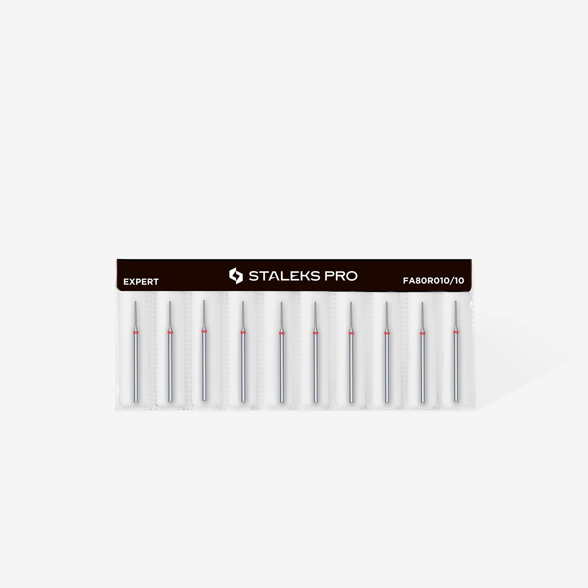 STALEKS EXPERT Diamond nail drill bit needle red, head diameter 1 mm, working part 10 mm - Image 3