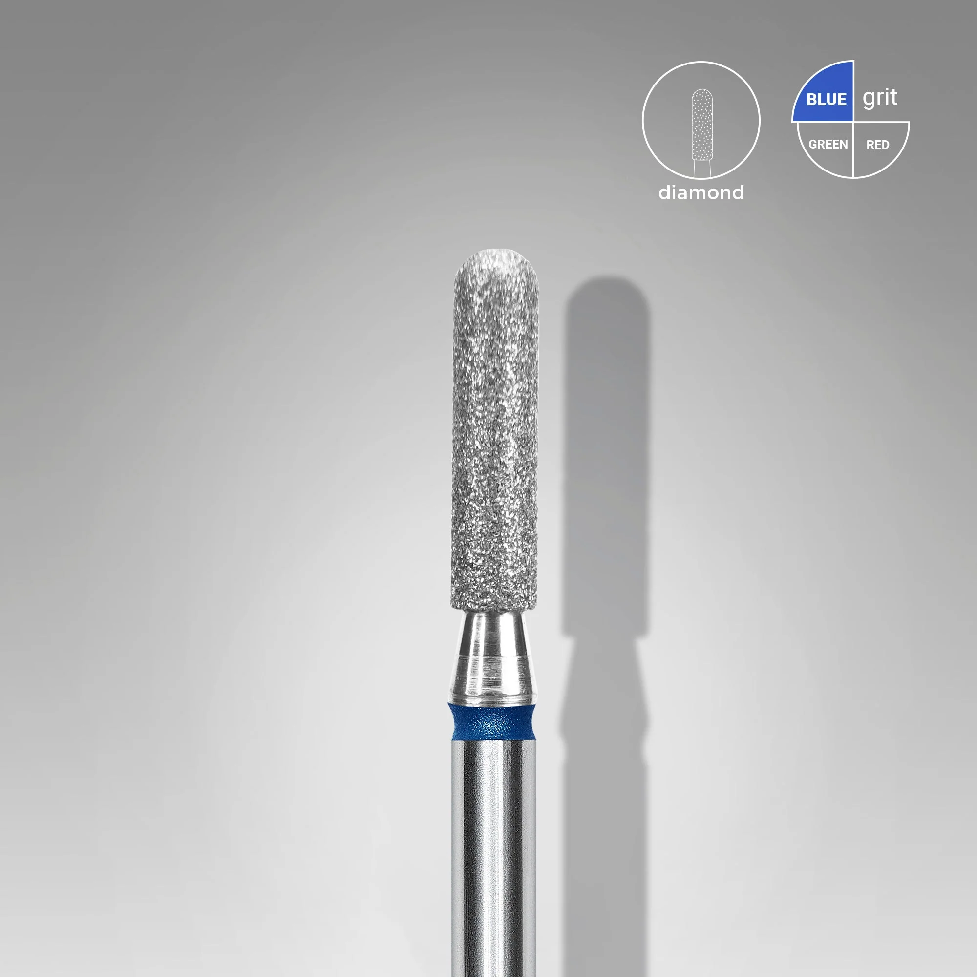 STALEKS EXPERT Diamond nail drill bit rounded cylinder blue, head diameter 2,3 mm, working part 6,5 mm