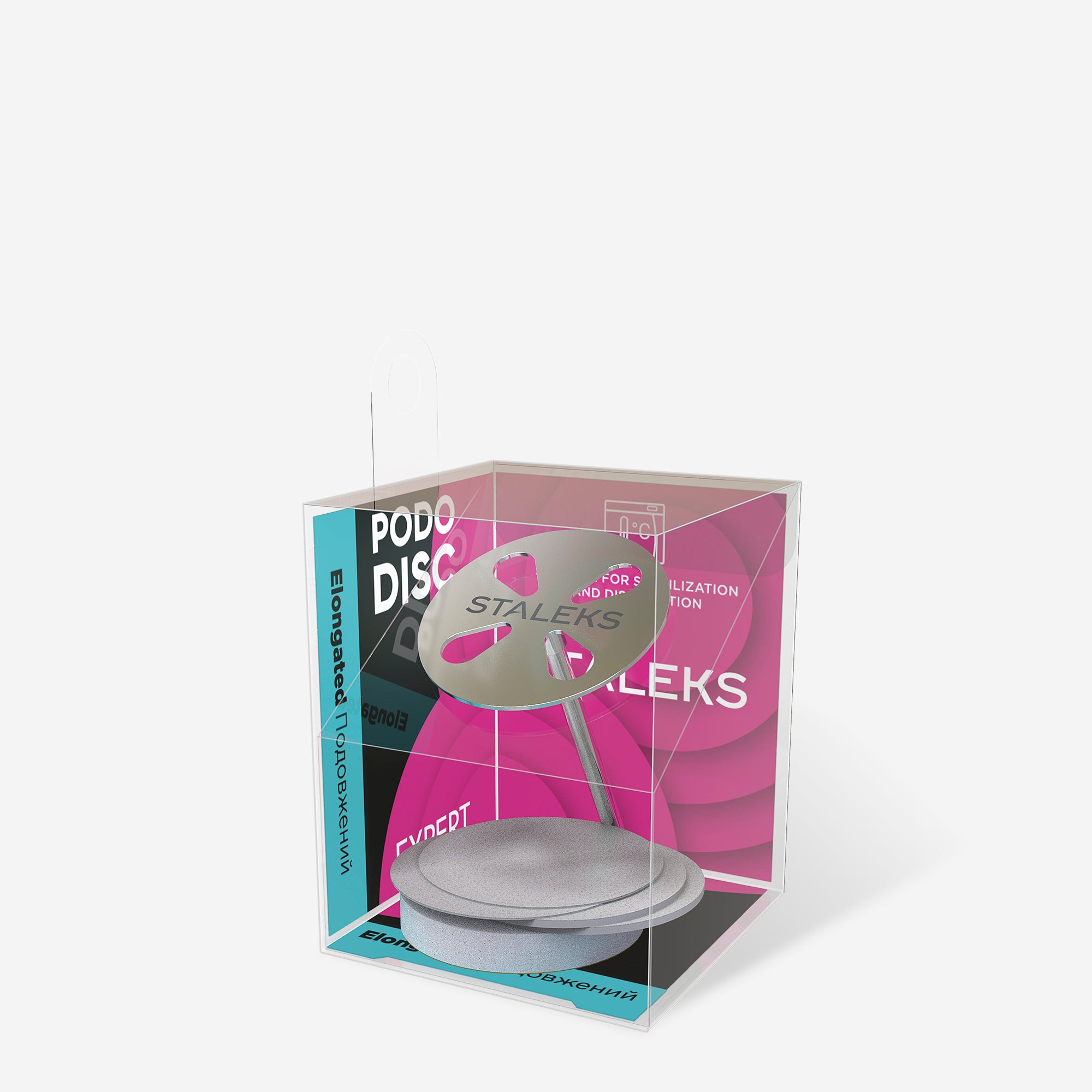 STALEKS EXPERT PODODISC L Elongated pedicure disc with disposable files, 180 grit, 25 mm (5 pcs) - Image 3