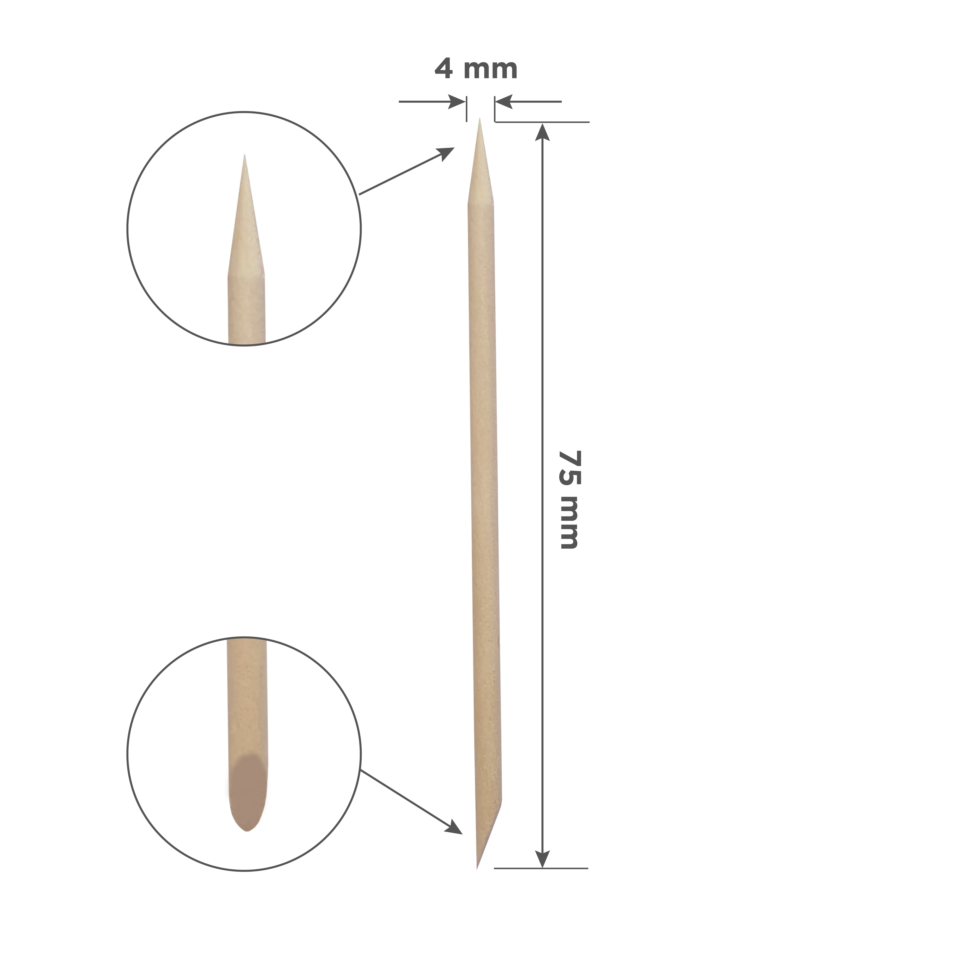 STALEKS EXPERT Orange stick wooden, 75 mm (100 pcs) - Image 4