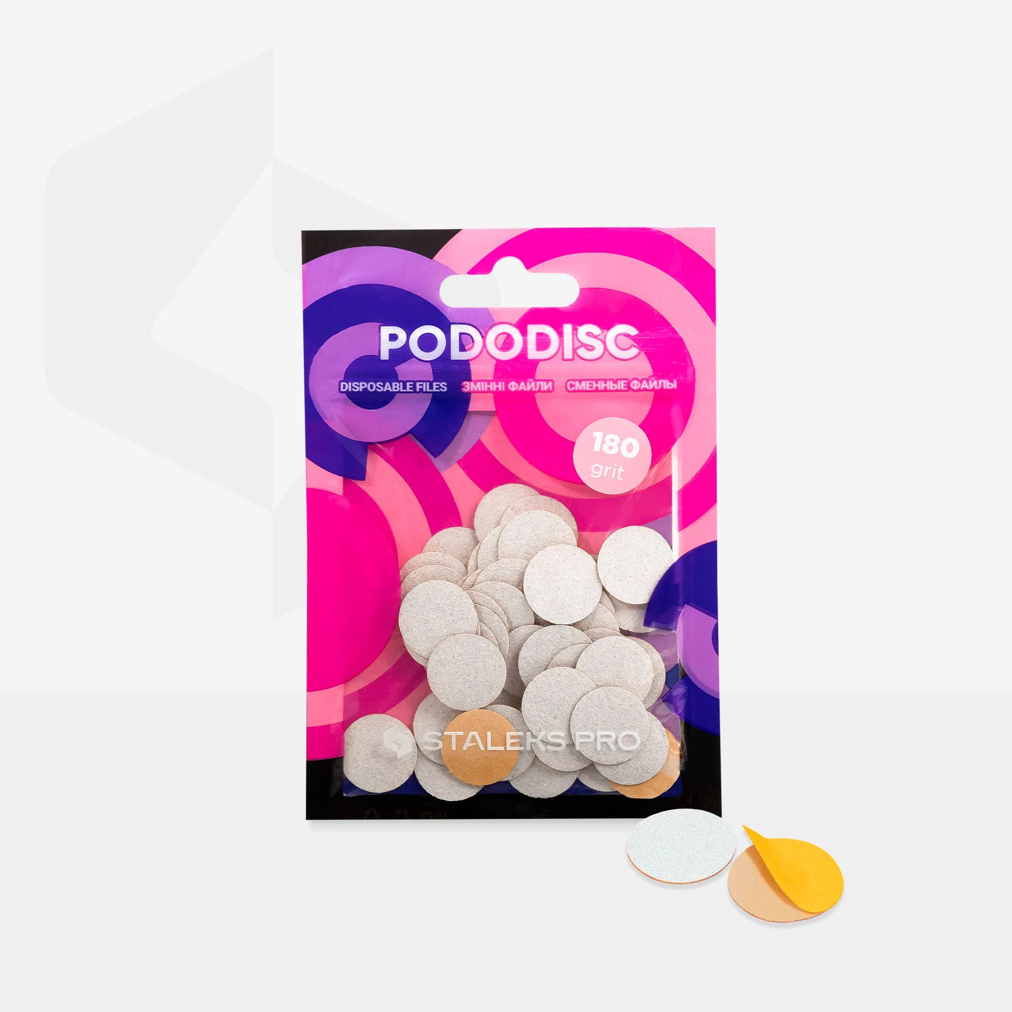 STALEKS EXPERT 15 PODODISC S Adhesive files for pedicure disc, 100 grit 15 mm (50 pcs) - Image 3