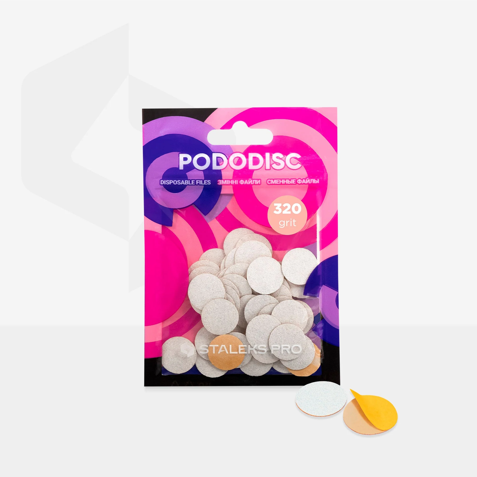 STALEKS EXPERT 15 PODODISC S Adhesive files for pedicure disc, 240 grit 15 mm (50 pcs) - Image 3